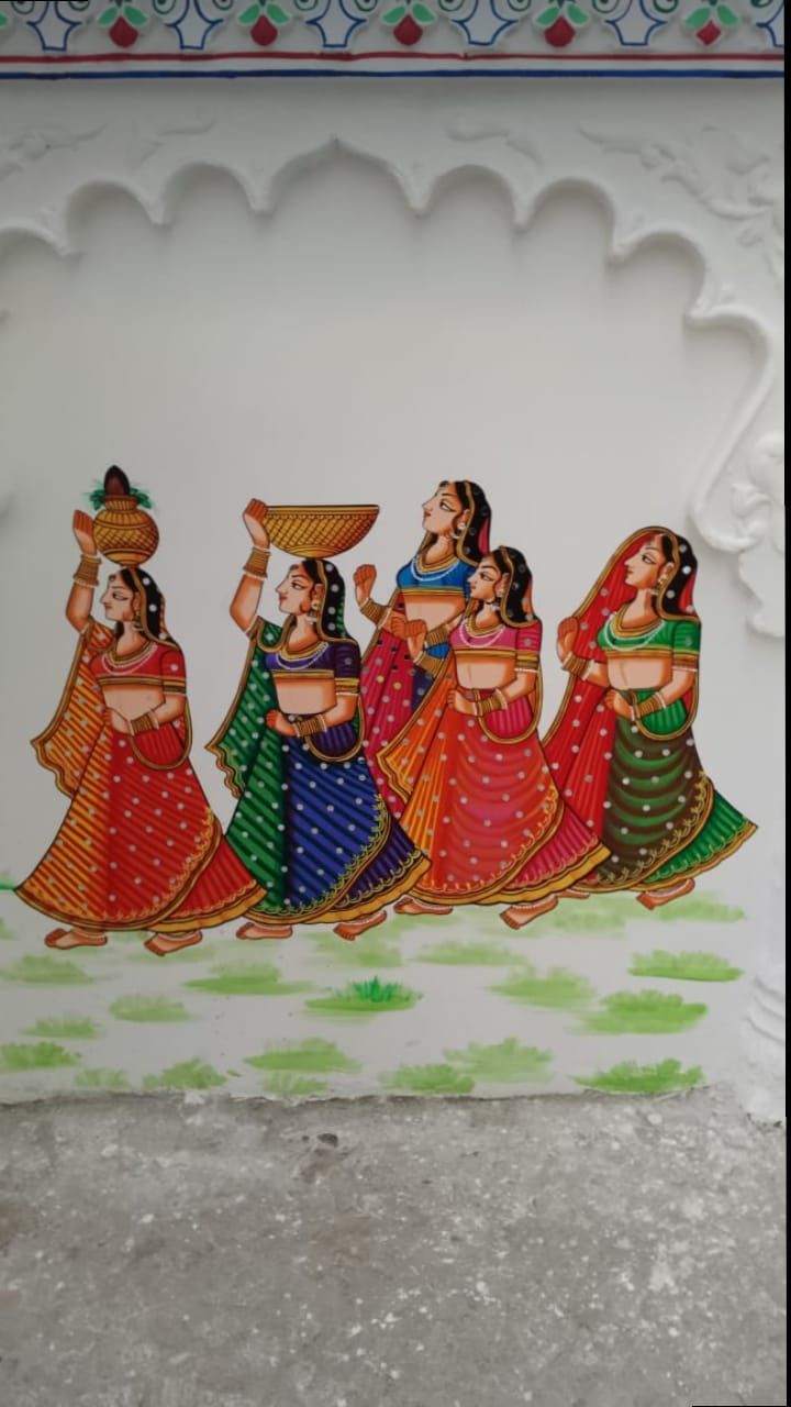 Beautiful Village Women WallArt
