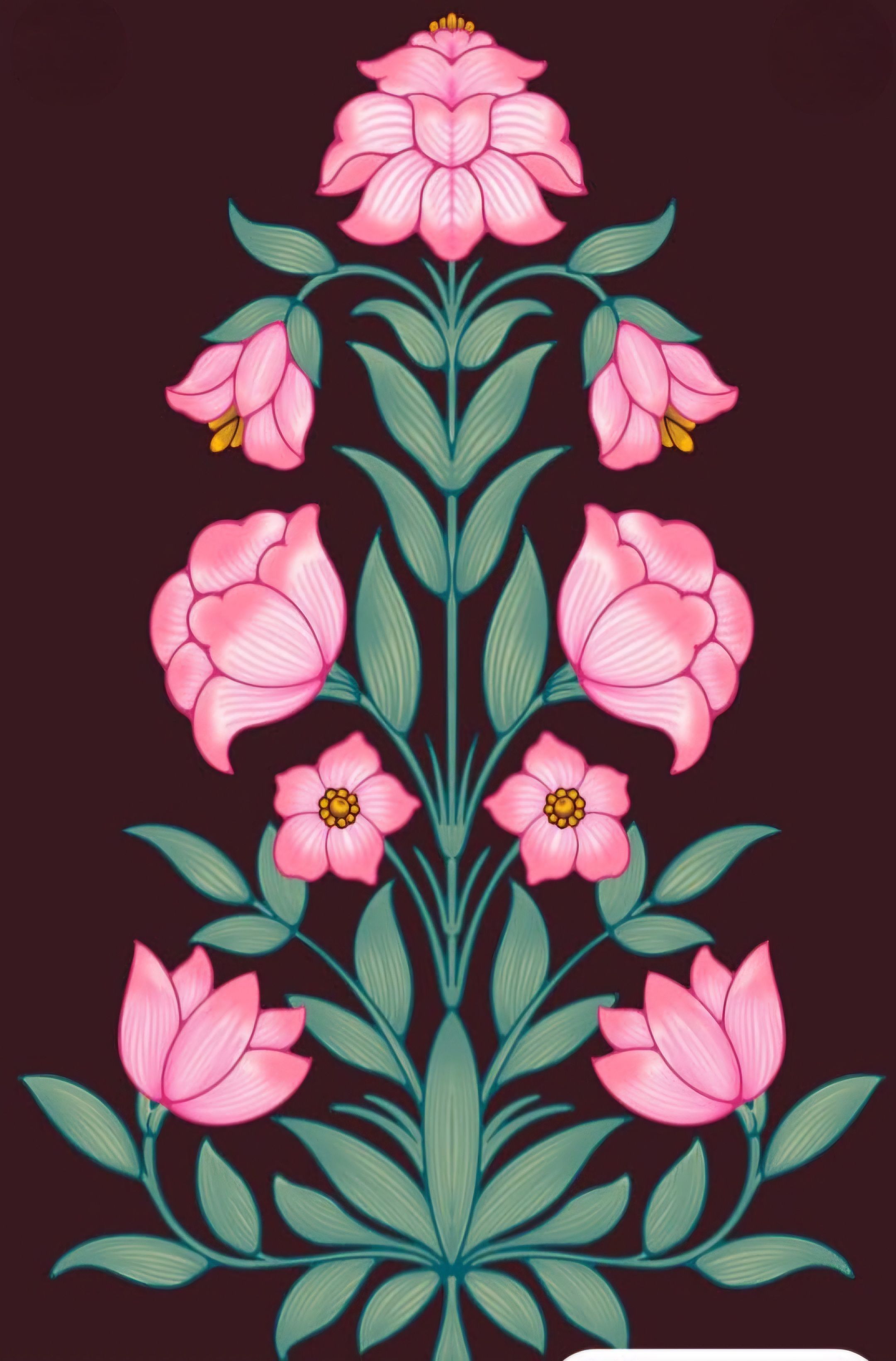 highlighted lotus wall art with wine background