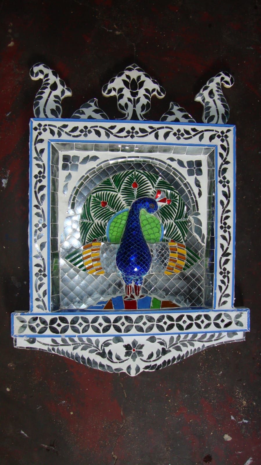 Royal Peacock Artwork with Thikri Frame
