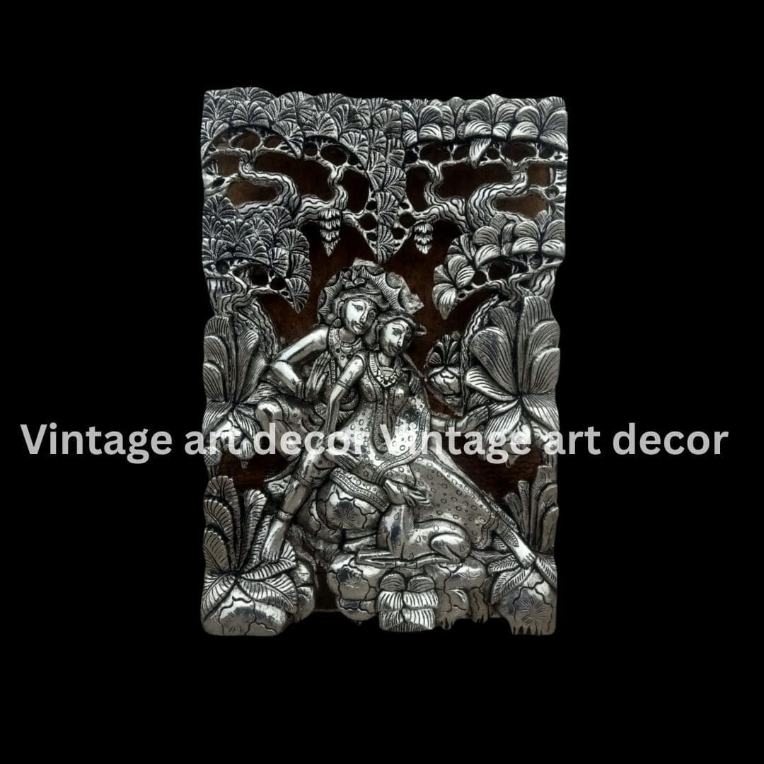 A Mesmerising art of Radha Krishna by vintage art decor.